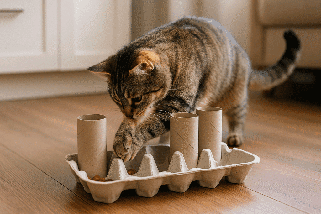 Stimulate your cat’s intelligence with simple food hide-and-seek games