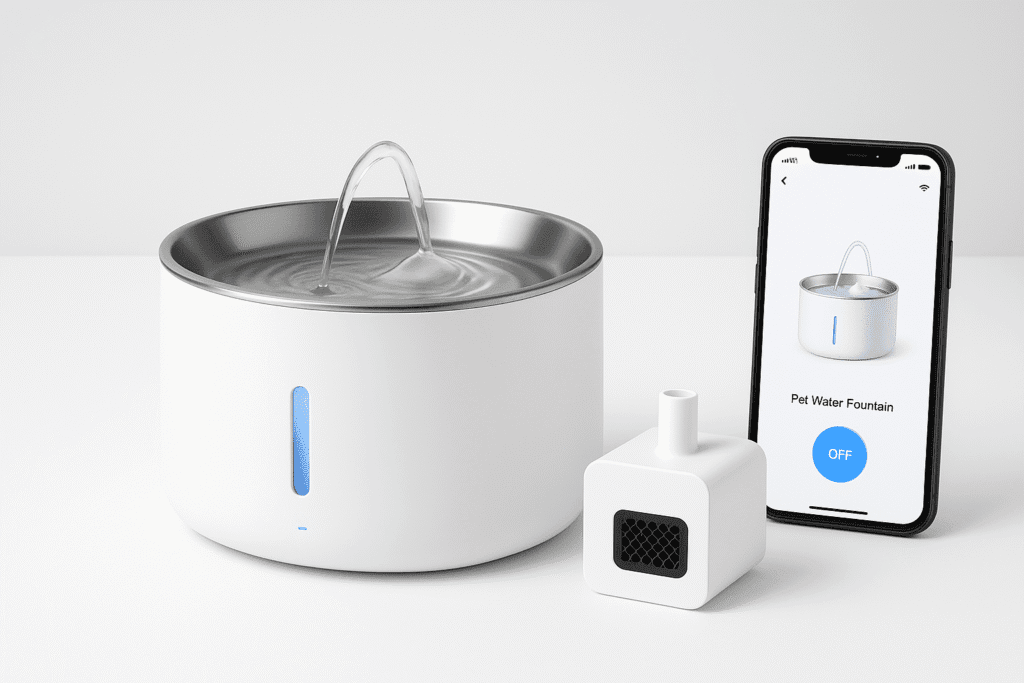 Smart cat water fountain PETLIBRO Dockstream with hydration tracking and app monitoring