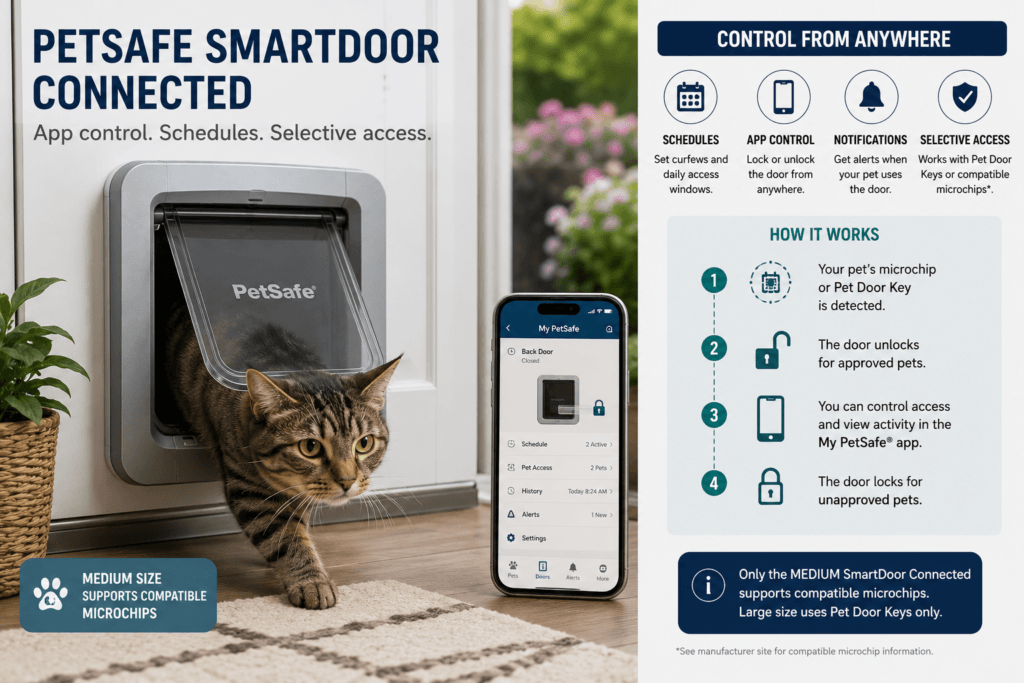 PetSafe SmartDoor Connected Medium pet door with app controls