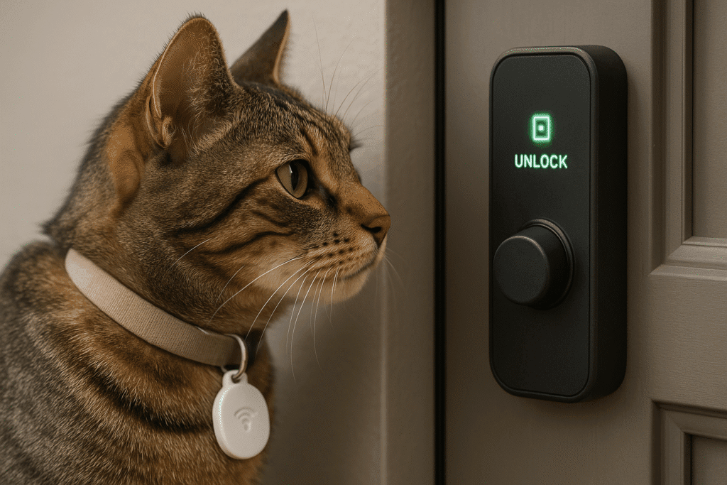 RFID collar tag unlocking a smart cat doors 2025.