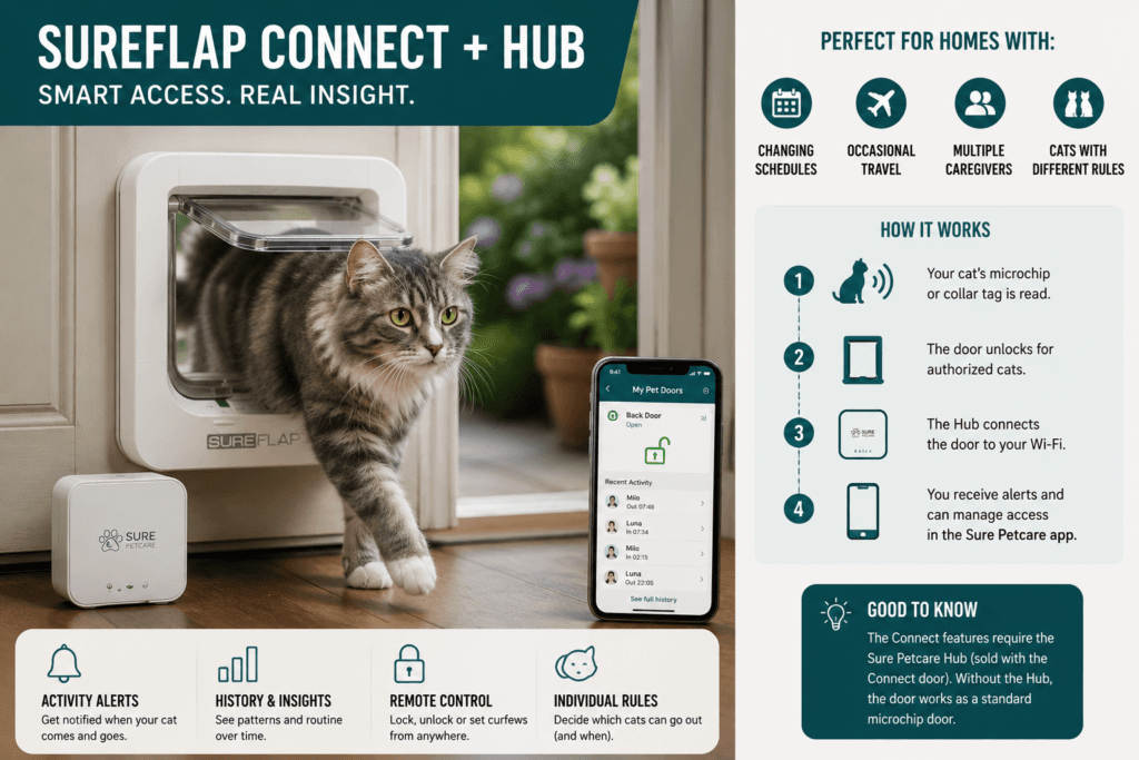SureFlap DualScan Microchip Cat Door for cats with different outdoor permissions