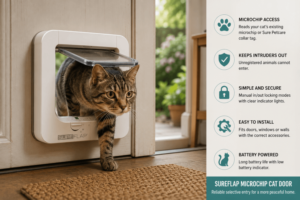 SureFlap Microchip Cat Door installed for selective cat entry