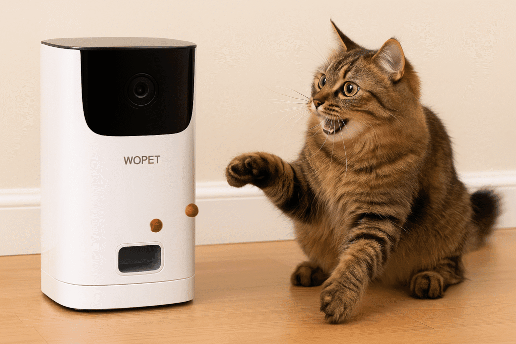 WOpet smart cat treat dispenser with camera