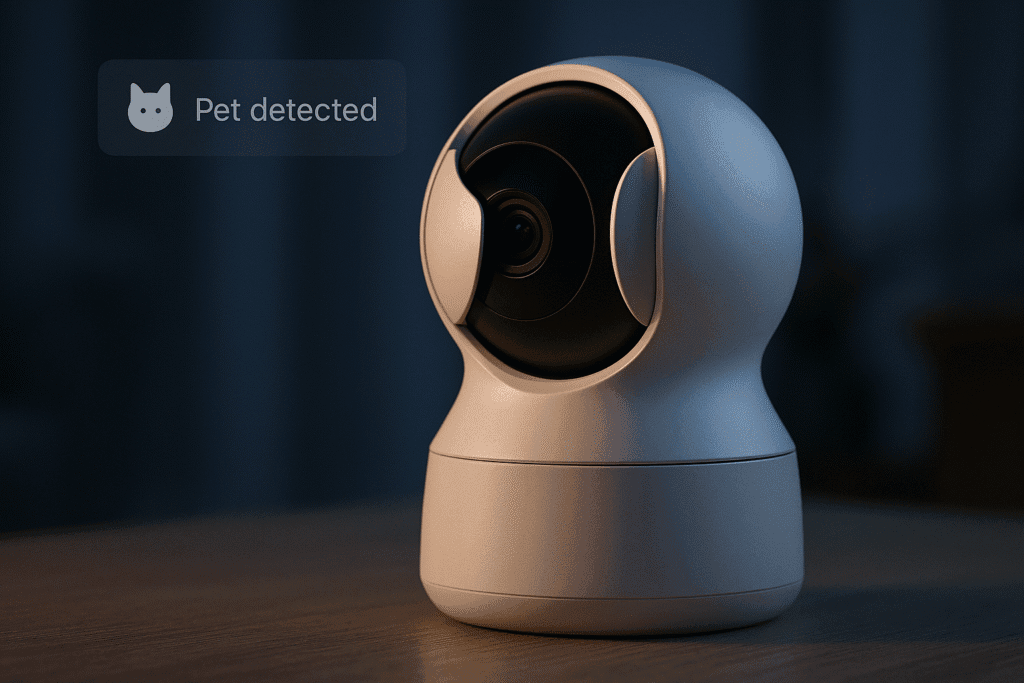 Xiaomi C500 2K detecting a cat with privacy lens shield.