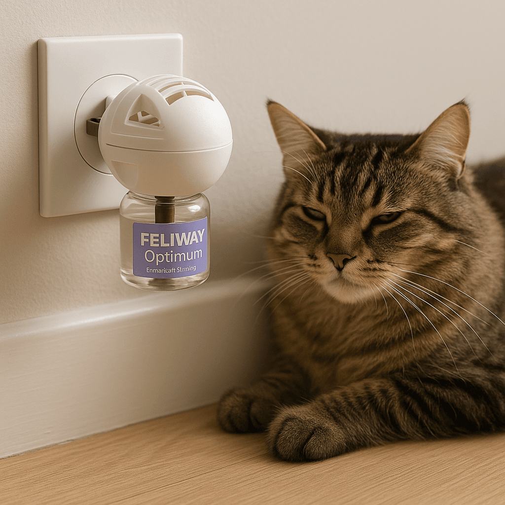 Feliway Optimum diffuser for calming cats. One of the best smart cat anxiety solutions 2025