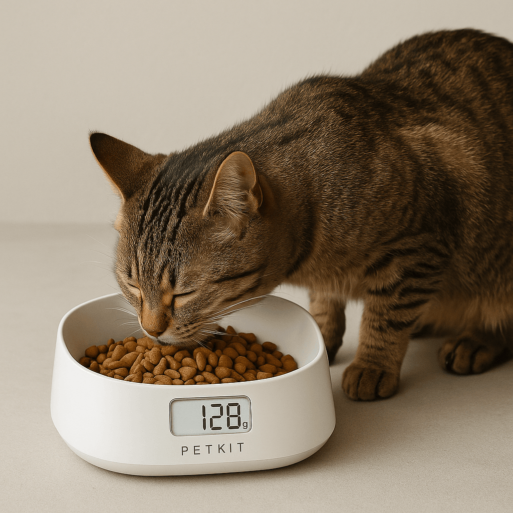 PETKIT smart bowl with scale monitoring cat food intake