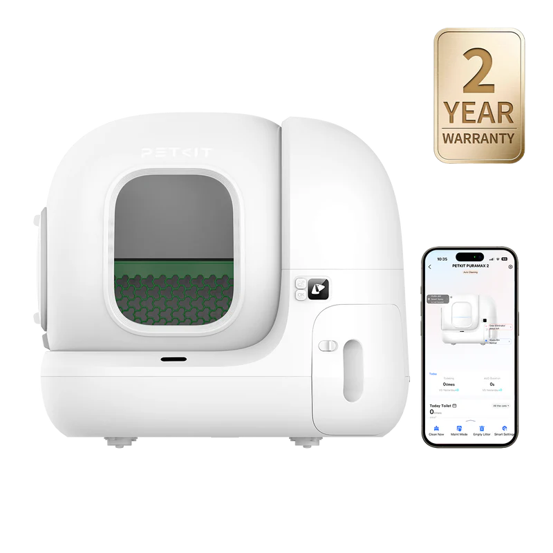 PETKIT PuraMax 2 self-cleaning litter box in a modern home setup