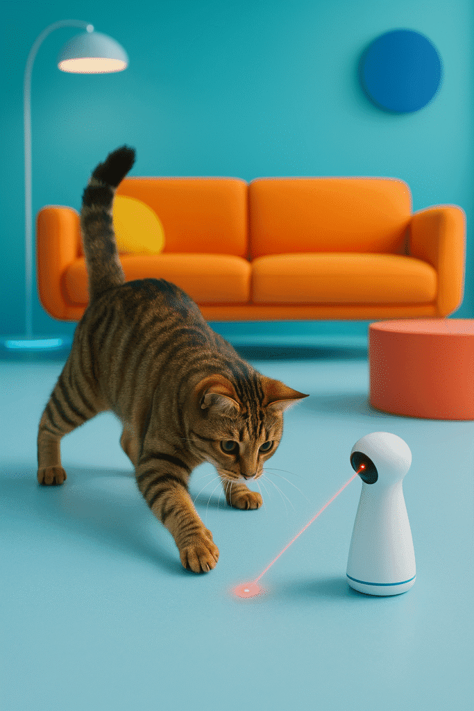 at playing with smart interactive toy laser in 2025.