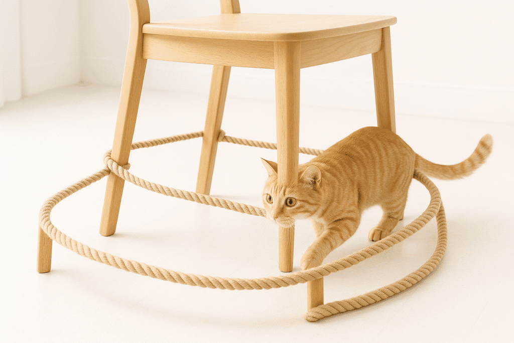 DIY chase course for interactive treadmill cat toy. One of the best cat tech gifts 2025.