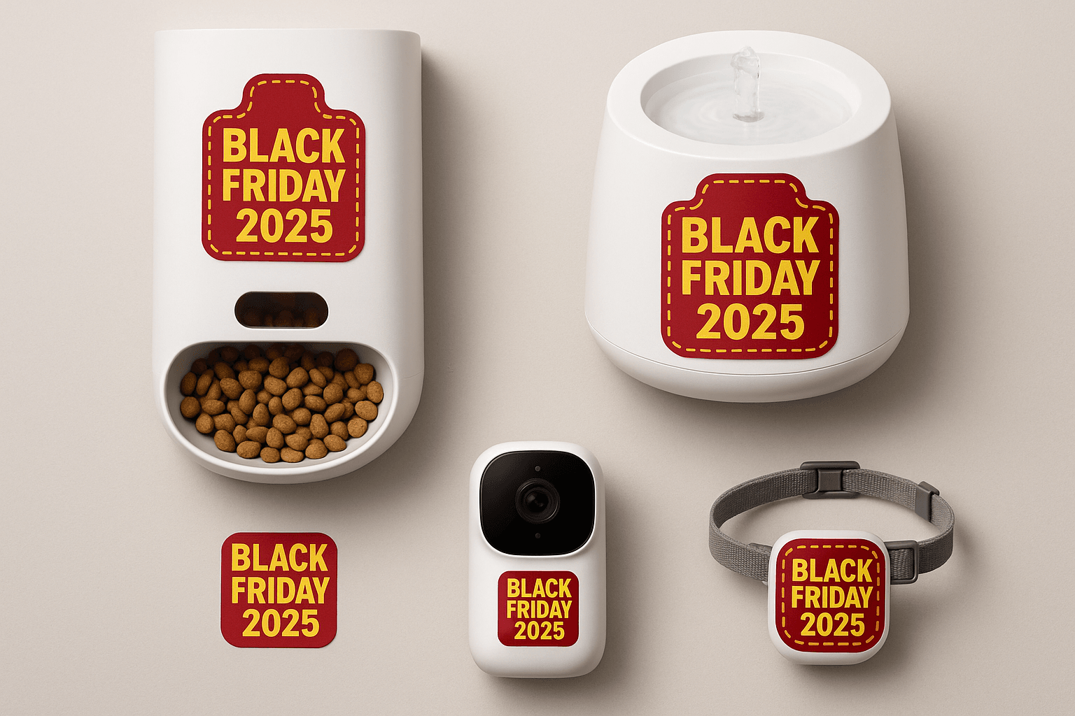 Black Friday 2025 cat tech deals flat-lay.