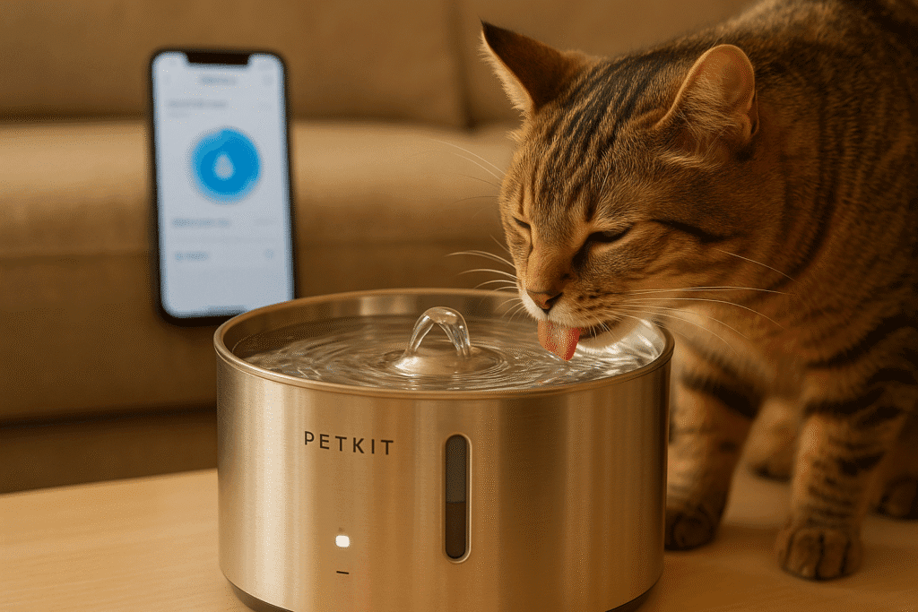 PETKIT EverSweet smart water fountain encouraging better cat hydration with app monitoring