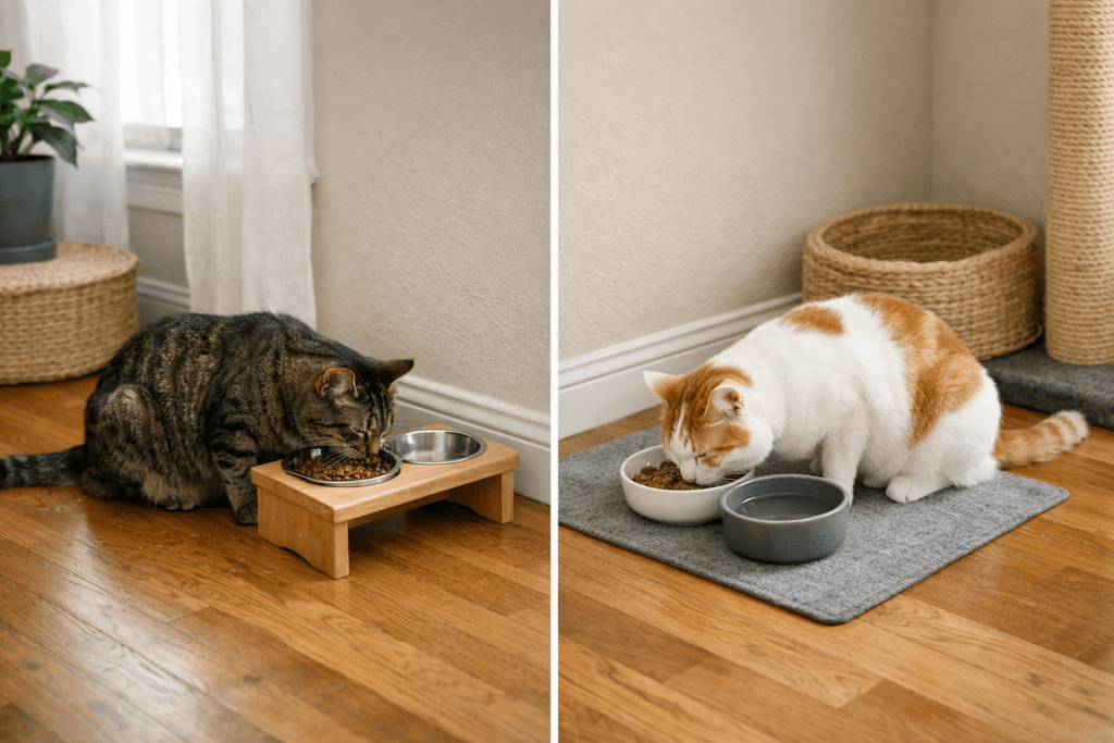 Separate feeding stations reduce competition in multi-cat homes