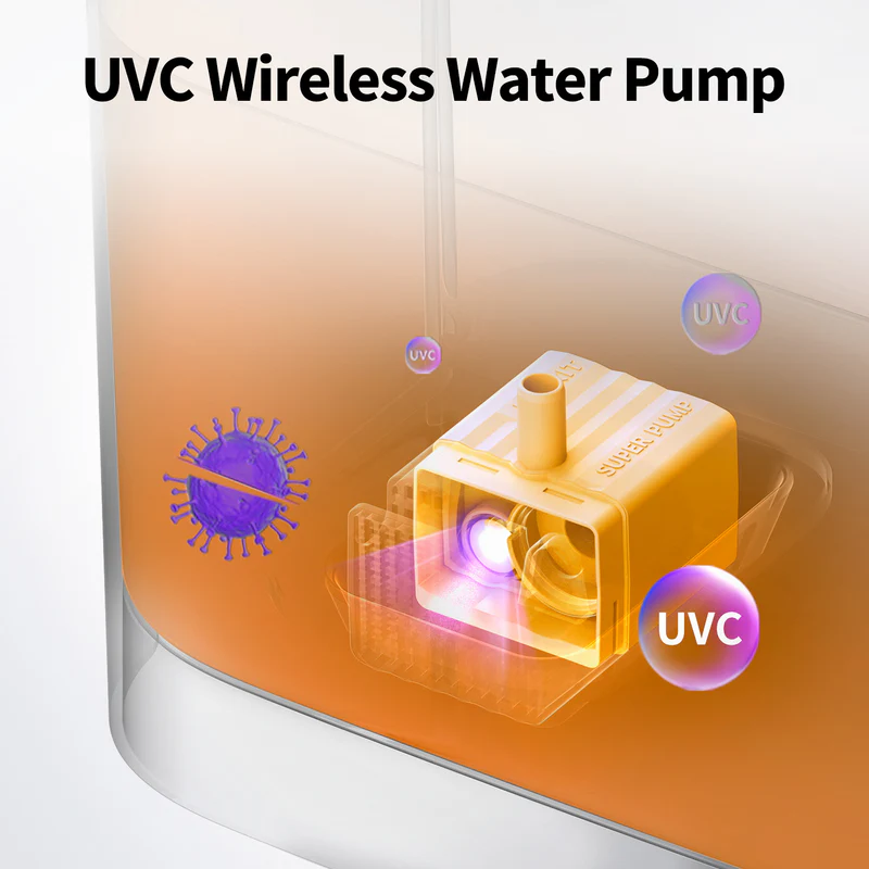 PETKIT EverSweet Max 2 UVC wireless pump with integrated disinfection feature.
