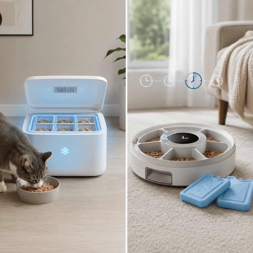 Comparison between delaying wet food with ice packs and preserving it with refrigeration
